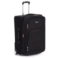 Delsey Luggage Helium Fusion Light 25 Inches Expandable Upright, Black, One Size