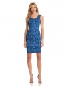 Jones New York Women's Sleeveless Shift Dress, Ultramarine Combo, 12