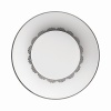 Vera Wang introduces Flirt fine bone china dinnerware. This platinum banded pattern features a modern scallop lace motif and a contemporary take on traditional lace work. Decoration on the inner verge of the accent plate, bread and butter and tea saucer adds a flirtatious touch of whimsy.