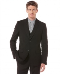 Out with the old and in with the bold. This slim-fit blazer from Perry Ellis is your new go to for sleek style.