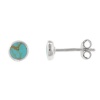 Sterling Silver Petite Turquoise Inlay Round-Cut Studs