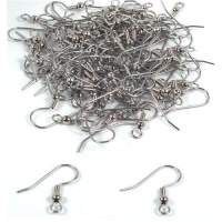 Silver Plated Earring Hooks Wth Ball & Coil (X100)