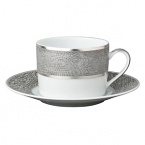 Sauvage teacup by Bernadaud successfully blends three surprisingly sensual touches - pearl-grey lizard skin, silver filament and interlocking Cordovan honeycombs -- into one truly memorable collection for your table. Exceptional elegance with a touch of the exotic.