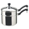 Farberware Classic Stainless Steel 2-Quart Covered Saucepan with Double Boiler Insert