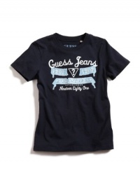 GUESS Kids Boys Guess Jeans Screen Tee, NAVY (4)