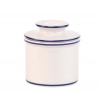 Butter Bell Le Bistro Crock, White with Blue Banding