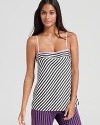 For nights when solids won't do, there's Juicy Couture's luxe striped cami with polka-dot trim.