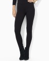 This essential legging crafted in comfortable stretch ponte creates a body-conscious silhouette and allows for maximum ease of movement.