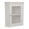 Elegant Home Fashions Madison Avenue Collection Shelved Corner Wall Cabinet, White