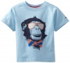 Tommy Hilfiger Boys 2-7 Short Sleeve Trip Tee, Blue Heron, 07 Regular