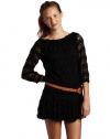 Jolt Juniors Short Sleeve Knit Dress with Belt, Black, Small