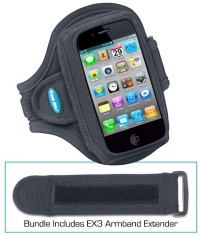 Sport Armband for iPhone 4S Bundled with EX3 Armband Extender fits iPhone 4, iPhone 4S, iPhone 3G / 3GS