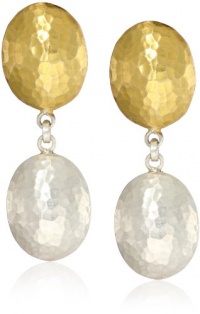 GURHAN Jordan Gold and Silver Short Drop Oval Post Earrings