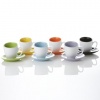 Yedi Houseware Classic Coffee and Tea Espresso Set, Assorted Colors, Set of 6