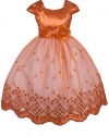 AMJ Dresses Inc Girls Orange Flower Girl Pageant Dress Sizes 2 to 16