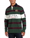 Nautica Men's Long Sleeve Chest Striped Polo