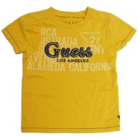 Guess Boys 12-24 Months Logo Tee (24M, Yellow)