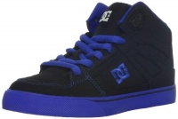 DC Spartan High TX Skate Sneaker (Little Kid/Big Kid),Black/Blue,4 M US Big Kid