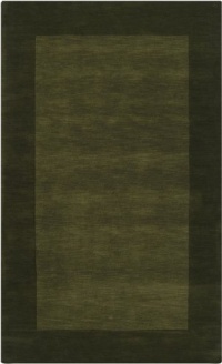 Area Rug 2x3 Rectangle Solid/Striped Dark Green Color - Surya Mystique Rug from RugPal