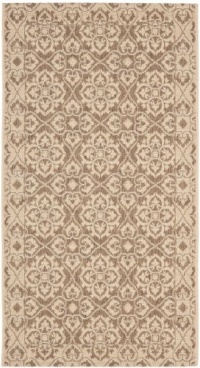 Area Rug 2x5 Rectangle Transitional Brown - Creme Color - Safavieh Courtyard Rug from RugPal