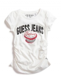 GUESS Kids Girls Cupcake Logo Tee, WHITE (7/8)