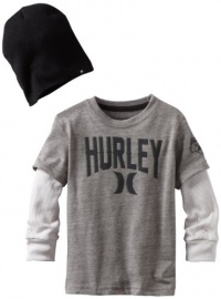 Hurley Boys 2-7 Thunderdome Long Sleeve Tee With Beanie