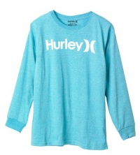 Hurley Boys 8-20 Long Sleeve Logo Tee, Blue, Medium