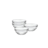 Duralex Lys 3-Inch Stackable Clear Bowl, Set of 4