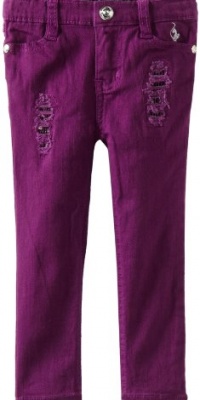 Baby Phat Girl's 7-16 Rips and Sequins Jeans, Plum, 16