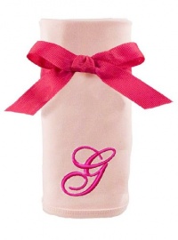 Princess Linens Embroidered Pink Initial Cotton Knit Blanket, G