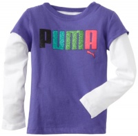 Puma - Kids Girls 2-6X Lit Multi Glitter Shirt Slider Set, Simply Purple, 4