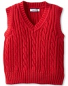 Kitestrings Boys 2-7 Toddler Cable Knit V-Neck Sweater Vest, Red, 2T