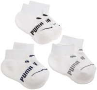 Puma  Boys 8-20 3 Pack Quarter Crew Socks, White/Navy, 5.5-11.5 shoe/ 6-7.5 sock