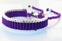 Beautiful gift, Friendship Link Bracelet. Silver Plated Woven in purple Macrame. (Similar to the Links of London Brand) (One Direction), Birthday/Halloween Gift for girls/women/men.gift for her, for women, for men