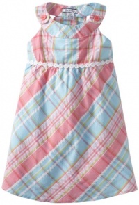 Hartstrings Girls 2-6X Toddler Sleeveless Cotton Seersucker Plaid Dress, Red, 2T