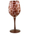 Bottom's Up 15-Ounce Giraffe Handpainted Wine Glass