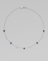 From the Silver Rain Collection. A simply chic style with rich London blue topaz and dazzling diamonds on a delicate sterling silver link chain. London blue topazDiamonds, .2 tcwSterling silverLength, about 18Lobster clasp closureImported 