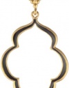 T Tahari Essentials Marrakesh Gold and Black Enamel Pendant Necklace