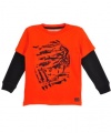 Sean John Unrivaled V-Neck T-Shirt (Sizes 4 - 7) - orange, 7