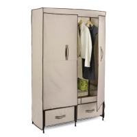 Honey-Can-Do WRD-01274 Ultra-Deluxe 43-Inch Wide Storage Closet with Heavy Duty Doors, Cream