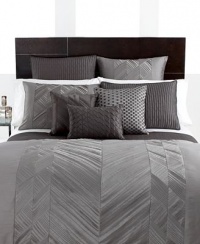 Hotel Collection Pieced Pintuck Quilted Euro Sham Gray