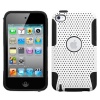 Snap-On Protector Hard Case for Apple iPod Touch 4th Generation / 4th Gen - Love Party White/Black Hybrid Design + 4.5 Inches Lens/Screen Cleaning Cloth