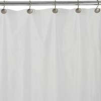 Shaped to fit your tub, this shower liner features suction cups to adhere to the tub wall.