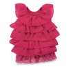 East Side Collection 8-Inch Polyester Ruffle Dog Dress, XX-Small, Raspberry