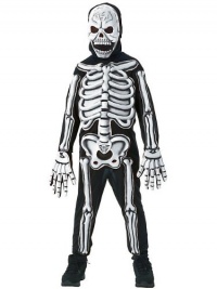 Glow in the Dark Skeleton Child Halloween Costume Size 12-14