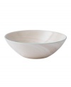 Less is more. Make a big statement with the minimalist shape and marbled neutrals of this Nature's Canvas bowl. Durable stoneware with turquoise trim and interior glaze adds cool, modern appeal to oatmeal, soup and salad.