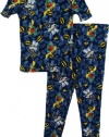 LEGO Batman Bat Signal with Batman & Robin Navy Young Boys Pajamas PJs Set Size 4-10