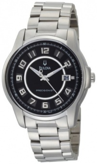 Bulova Men's 96B129 Precisionist Claremont Black Dial Steel Bracelet Watch