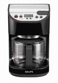 KRUPS KM611850 12-Cup Precision Coffee Maker with Glass Carafe, Black