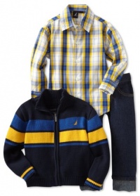 Nautica Sportswear Kids Boys 2-7 Toddler 3 Piece Sweater Set, Sport Navy, 3T